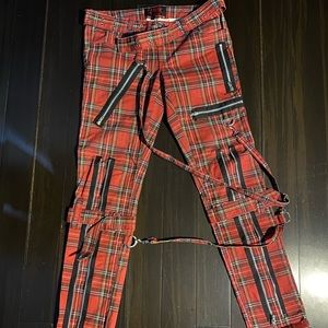 Tripp NYC red plaid bondage pants size 29/9